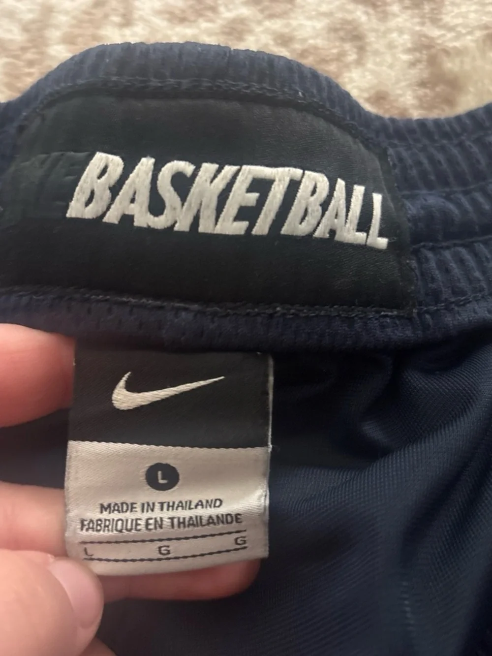 Vintage Nike Navy and White Basketball Shorts